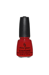 Deep red bottle of nail polish from China Glaze wtih High Roller and 0.5-ounce variant and size