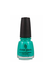 0.5-ounce nail enamel glass bottle in Turned Up Turquoise variant from China Glaze Nail Lacquer collection