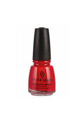 Front view of China Glaze Nail Lacquer Red nail polish bottle with Italian Red color variant