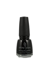 Front facing of a 0.5-ounce Black shade of a nail color from China Glaze with Liquid Leather variant