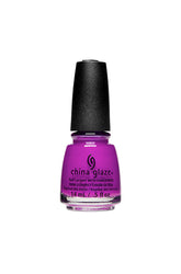 Purple nail lacquer from China Glaze with black lid in Summer Reign color shade variant