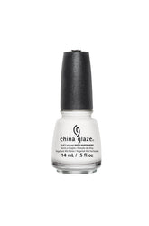 Front view of China Glaze Nail Lacquer in Snow color variant nail polish bottle