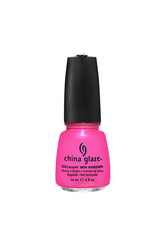 Pink nail color with black lid and label text from China Glaze with Hang-Ten Toes color variant