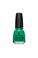 0.5-ounce Capped bottle of China Glaze Head to Moji-Toes creamy green nail lacquer
