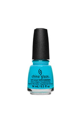 Expansive view of capped China Glaze nail lacquer in Cuba Diving variant