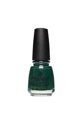 WIde display of China Glaze nail polish  with Emerald Magic color shade