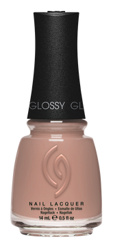 A Front View of CHINA GLAZE NAIL LACQUER, BARE ATTACK  Bottle with black cap.