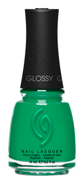 A Front View of CHINA GLAZE NAIL LACQUER, EMERALD BAE Bottle with black cap