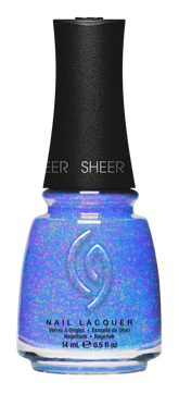 A Front View of CHINA GLAZE NAIL LACQUER, GOOD LUXE CHARM Bottle with black cap.