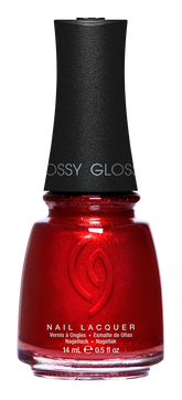 A Front View of CHINA GLAZE NAIL LACQUER, RED PEARL Bottle with black cap