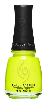 A Front View of CHINA GLAZE NAIL LACQUER, TROPIC LIKE IT'S HOT Bottle with black cap