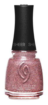 A Front View of CHINA GLAZE NAIL LACQUER, YOU'RE TOO SWEET Bottle with black cap.