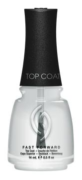 A swatch of the color FAST FORWARD TOP COAT.