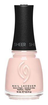 A Front View of CHINA GLAZE NAIL LACQUER, PINK SILK Bottle with black cap