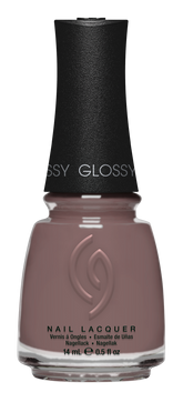 A Front View of CHINA GLAZE NAIL LACQUER, WEATHERED BARK Bottle with black cap.