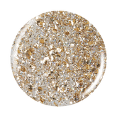 CHINA GLAZE NAIL LACQUER,  COUNTING CARATS featuring glittery gold color circle Dot.