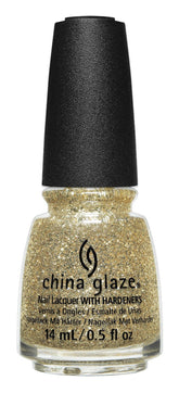 Front view of China Glaze bottle with black cap in shade  of Queen Of Bling variant