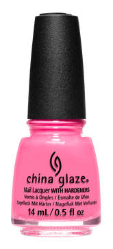 Front view of China Glaze bottle with black cap in shade XOXO.