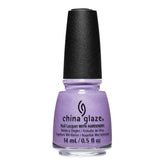 Front view of China Glaze bottle with black cap in shade Sky of Lavender.