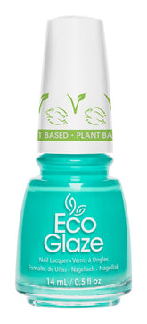 Eco Glaze Aloe Stranger Aqua Blue Nail Lacquer, a vibrant and refreshing blue hue, perfect for a bold and tropical manicure.