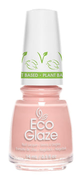 A capped 0.5-ounce bottle of China Glaze in Eco Glaze Nail Lacquer, Conscious Camelia color shade