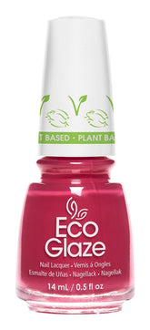 Eco Glaze Petunia Bloom bright pink nail polish, a plant-based formula for vibrant and glossy nails with a long-lasting finish.