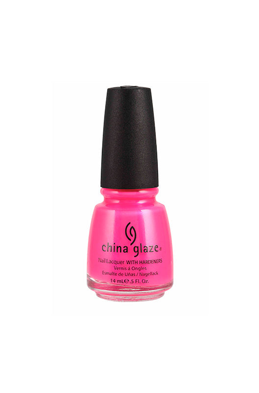 Front view of a nail color isolated in white background from China Glaze Nail Lacquer with Pink Voltage variant