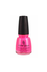Front view of a nail color isolated in white background from China Glaze Nail Lacquer with Pink Voltage variant