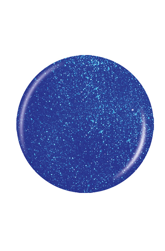 Vibrant shimmer blue round shape color swatch drop isolated in white background