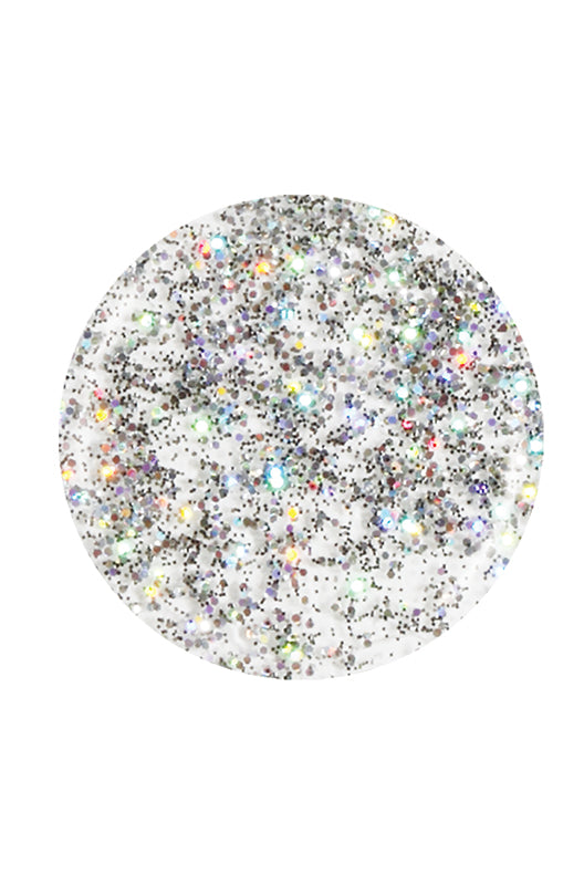 Round shape with super nova explosion of stars texture effect  nail polish sample color swatch 