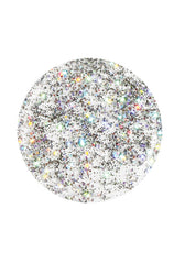 Round shape with super nova explosion of stars texture effect  nail polish sample color swatch 