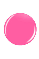 Bright cotton candy pink circle nail polish sample color Pantone in white scene