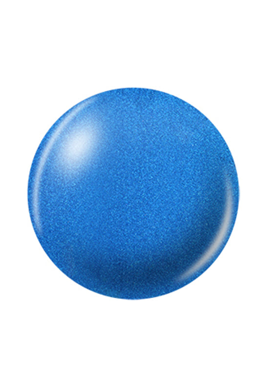 Glossy bright sky blue color of an oval nail enamel sample color swatch drop