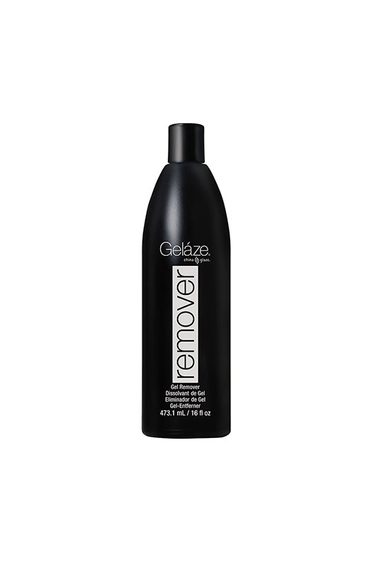 16-ounce black bottle of a nail gel polish isolated in white background