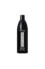 16-ounce black bottle of a nail gel polish isolated in white background