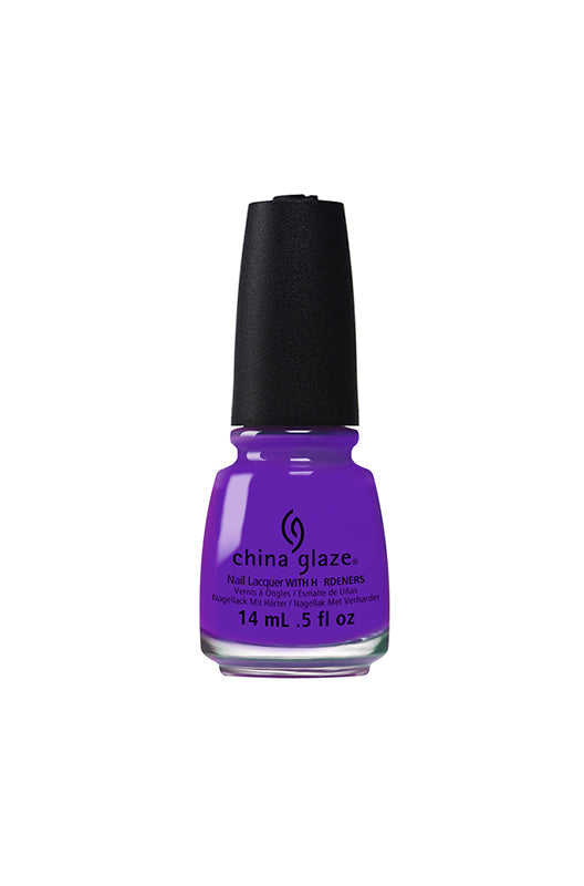 China Glaze Nail Lacquer in Plur-ple color shade  with light shadow on the bottle 