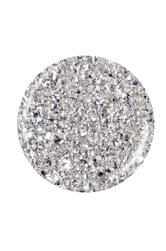 A sphere with silver glitters illustration nail polish sample color swatch 