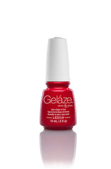 Front facing Gelaze China Glaze nail base coat bottle with reflection in a Hot Flash color variation