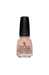 China Glaze nail lacquer in everyday beige shade. Long-lasting formula with hardeners for stronger nails.