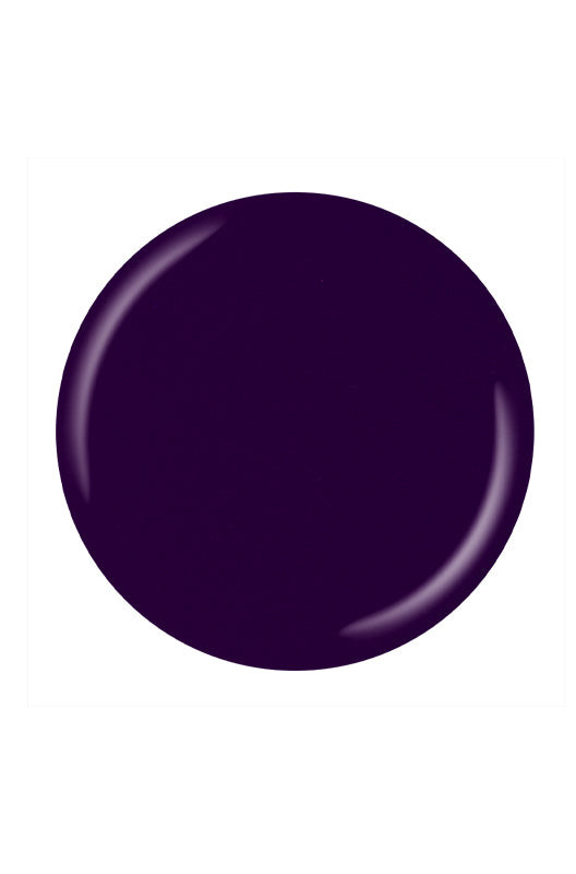 Glossy deep purple circle nail polish sample color swatch in white color setting