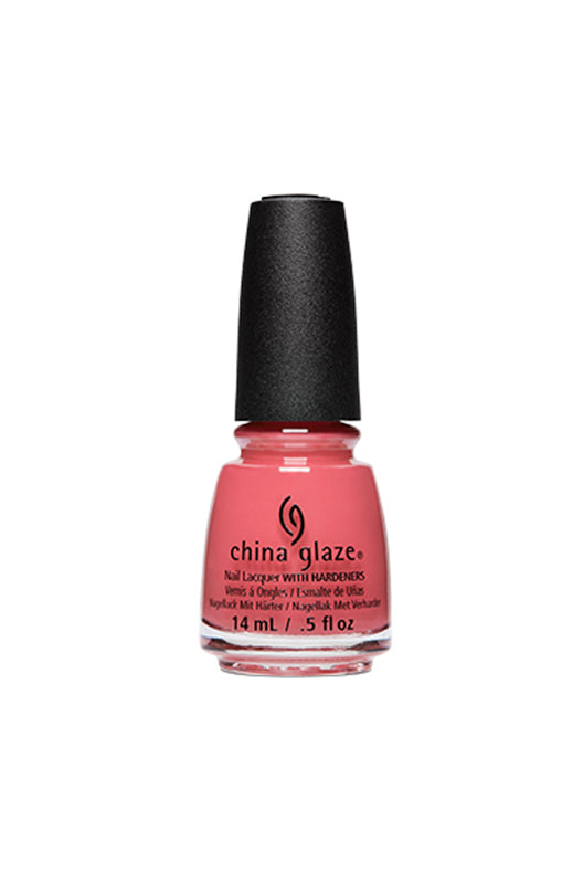 0.5-ounce capped Bright pink nail polish bottle from China Glaze in Can't Sandal This 