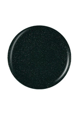 Glittered emerald  circle sample color drop lay in white color background