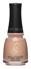 A Front View of CHINA GLAZE NAIL LACQUER, DUNESCAPE SAND Bottle with black cap.