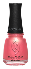 A Front View of CHINA GLAZE NAIL LACQUER, MOMENT IN THE SUNSET Bottle with black cap.
