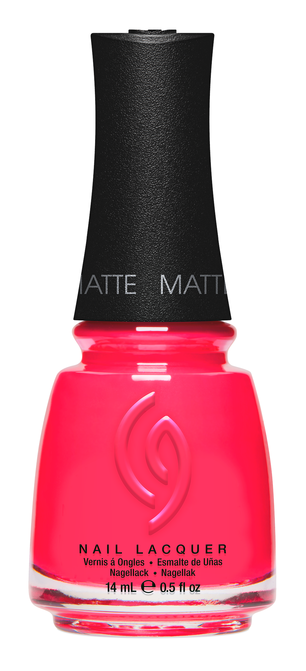 A Front View of CHINA GLAZE NAIL LACQUER, POOL PARTY  Bottle with black cap.