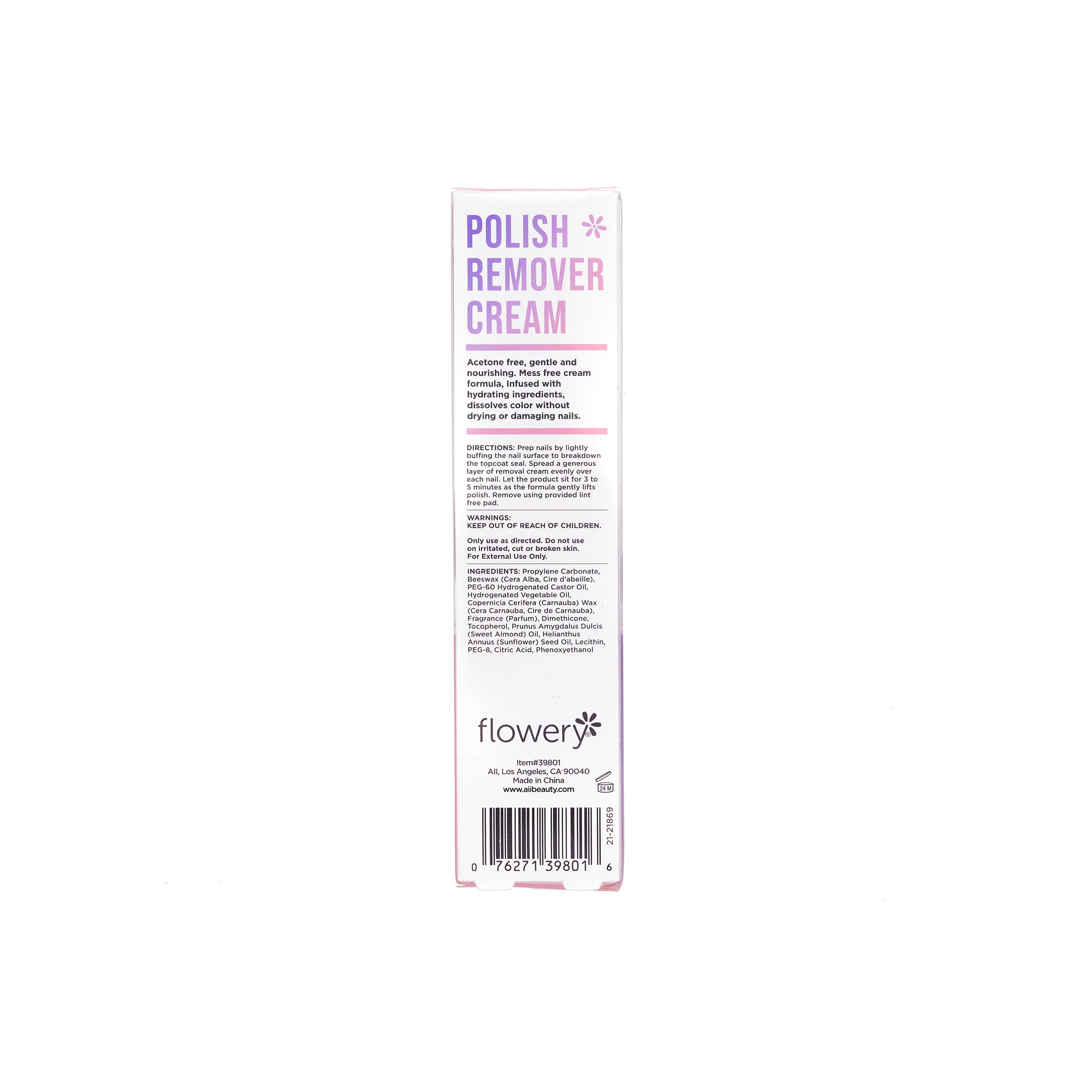 Polish Remover Cream Kit Back