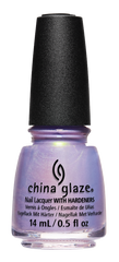 Front view of China Glaze Nail Lacquer, Lavender Haze with China Glaze black cap.

