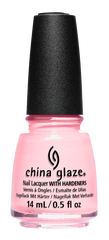 Front view of China Glaze bottle with black cap in shade Sweet Cheeks.
