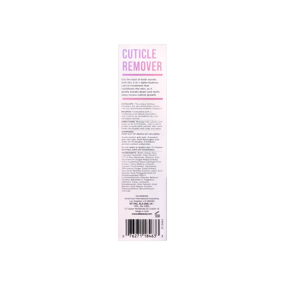  Front view of Cuticle Remover .5 fl oz  out of box 

