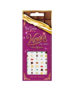 Wonka Nail Art Decals - Self-adhesive decal designs with 60 cute little Wonka-inspired stickers, from magical chocolate bars to top hats and stars.